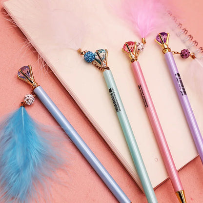 Ellen Brook Cute Press Mechanical Pencil – Feather Diamond Design