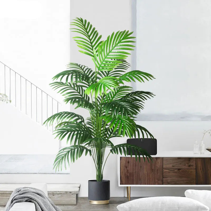 90-120cm Large Artificial Palm Tree - Tropical Fake Monstera Plant for Home & Garden Decor