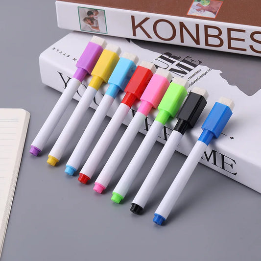 8PCS Erasable Whiteboard Markers - Colorful Board Markers for School & Office