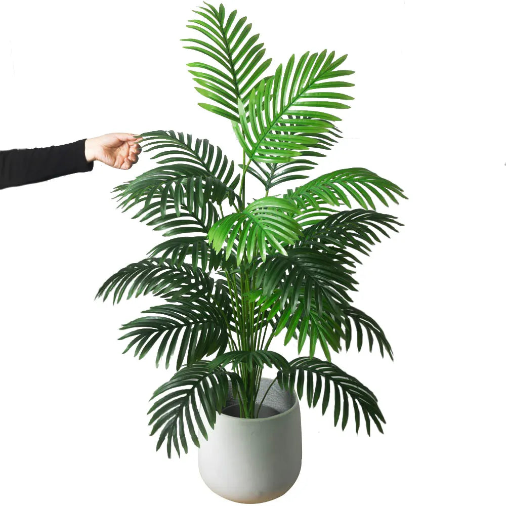 90-120cm Large Artificial Palm Tree - Tropical Fake Monstera Plant for Home & Garden Decor