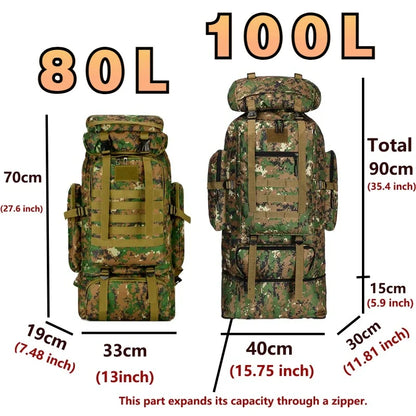 Tactical Mountaineering Backpack – Large Capacity Hiking & Travel Ba