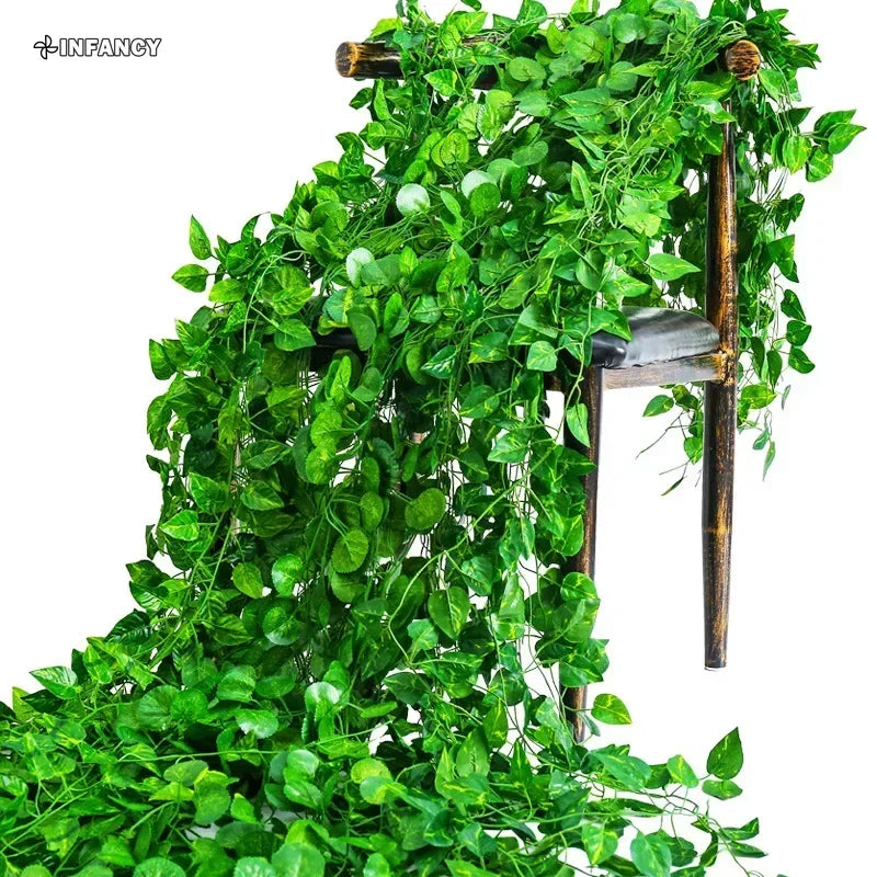 1PC 2.2M Artificial Green Silk Hanging Vines