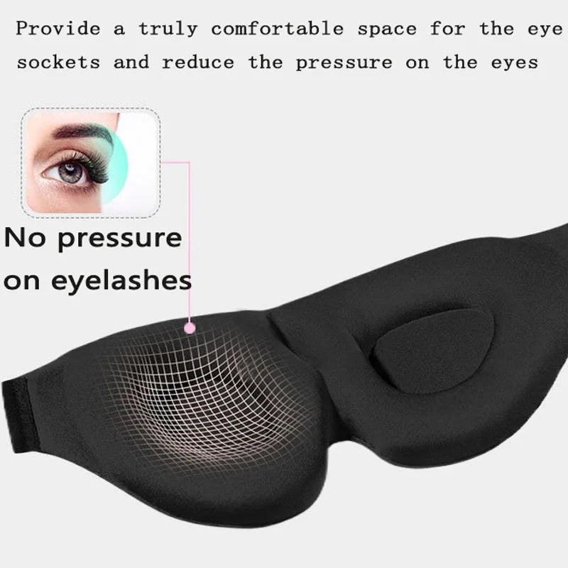 3D Memory Foam Sleep Mask – Lightweight, Light-Blocking Eye Mask for Travel & Home