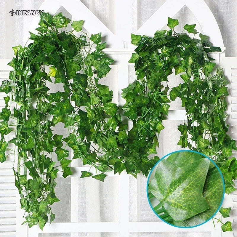 1PC 2.2M Artificial Green Silk Hanging Vines