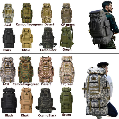 Tactical Mountaineering Backpack – Large Capacity Hiking & Travel Ba